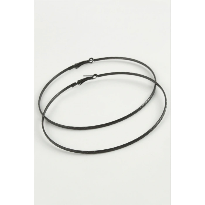 Zincir Desenli Metal Halka Küpe 8-9-10 cm