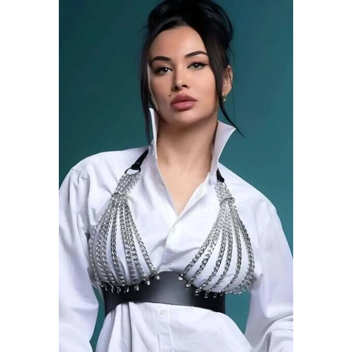 Zincirli Göğüs Seksi Harness - Brf964