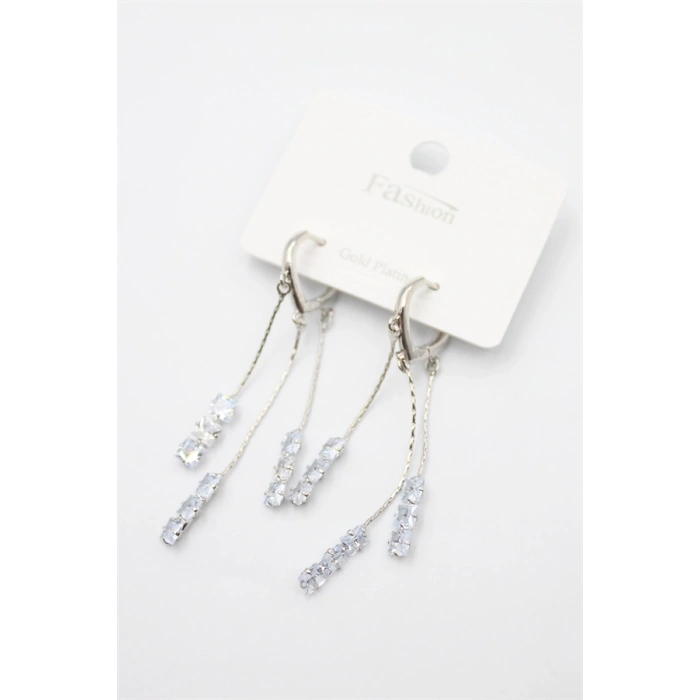 Zirkon Taşlı Küpe - Gümüş