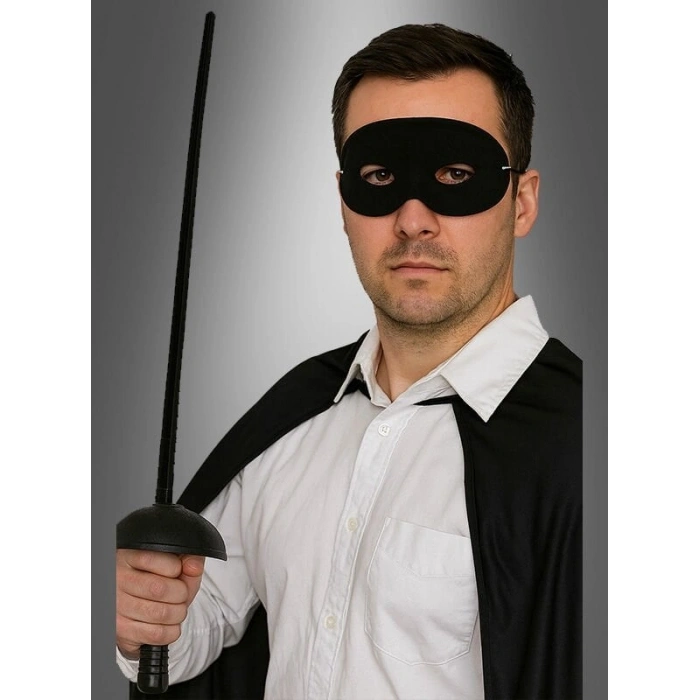 Zorro Kostüm Plastik Aksesuar Seti – Maske ve Kılıç (67 cm)