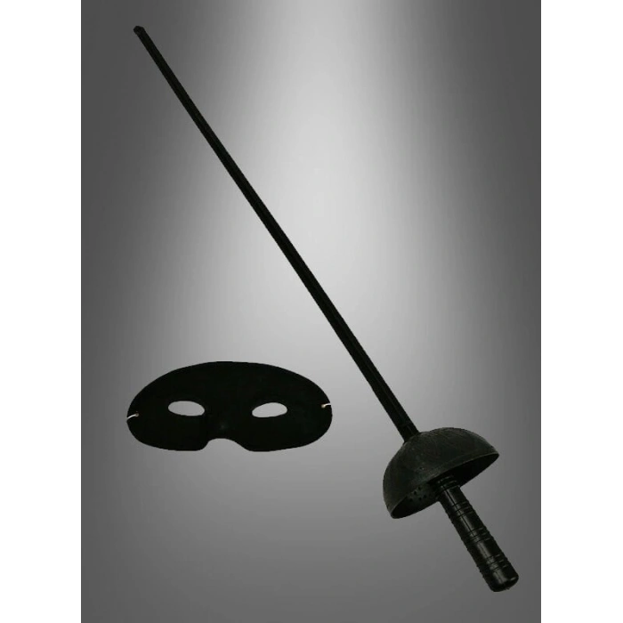 Zorro Kostüm Plastik Aksesuar Seti – Maske ve Kılıç (67 cm)