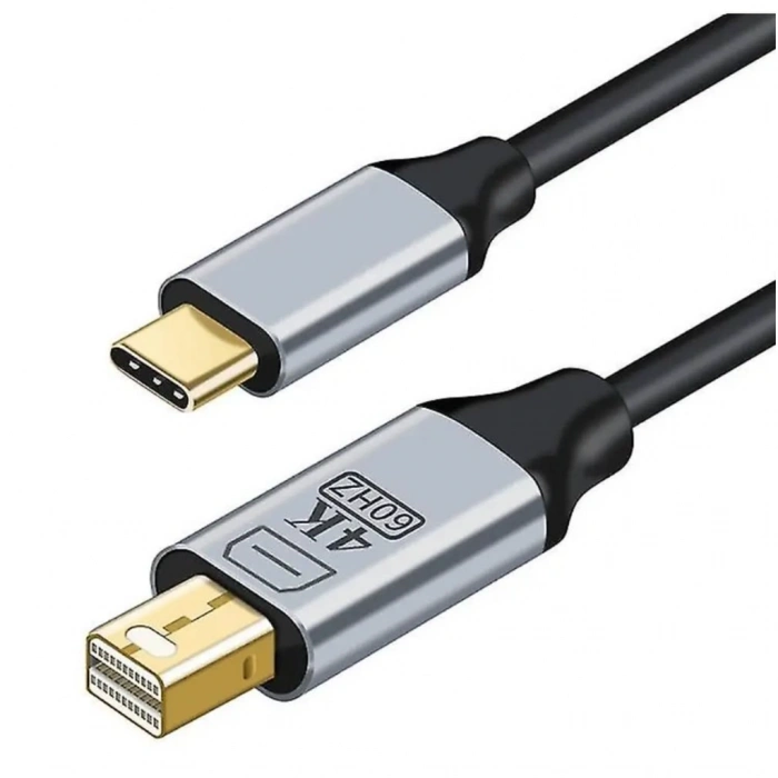 ZR126 Siyah Type-C Mini Dp Çevirici Kablo 1,8 M