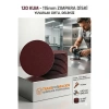 12 ADET 120 KUM Yuvarlak Cırtlı Zımpara Diski 115 mm Deliksiz Zımpara Kağıdı 723217