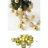 12 Adet Gold 2,5 Cm Mini Yılbaşı Topu, Noel Çam Ağacı Topu, Süs Topu