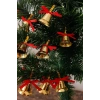 12 Adet Mini Çan Yılbaşı Çam Ağacı Süsü  3 cm Kırmızı Kurdeleli Gold Yılbaşı Çam Ağacı Süsü