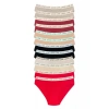 12 Adet Pamuklu Esnek Kadın Slip Bikini Külot Geniş Lastikli Baskılı