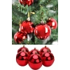12 Adet Parlak Kırmızı 3 Cm Mini Yılbaşı Topu, Noel Çam Ağacı Topu, Süs Topu