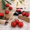 12 Adet Parlak Kırmızı 3 Cm Mini Yılbaşı Topu, Noel Çam Ağacı Topu, Süs Topu