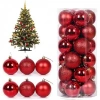 12 Adet Parlak Kırmızı 3 Cm Mini Yılbaşı Topu, Noel Çam Ağacı Topu, Süs Topu