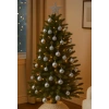 12’li Yılbaşı Çam Ağacı Süsü Gümüş – 4 cm Parlak & Simli Karışık Top Süsler Noel Çam Ağacı Süsü