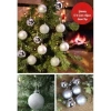 12’li Yılbaşı Çam Ağacı Süsü Gümüş – 4 cm Parlak & Simli Karışık Top Süsler Noel Çam Ağacı Süsü