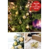 12’li Yılbaşı Çam Ağacı Süsü Seti – 4 cm Parlak & Simli Karışık Top Süsler Noel Çam Ağacı Süsü
