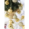 12’li Yılbaşı Çam Ağacı Süsü Seti – 4 cm Parlak & Simli Karışık Top Süsler Noel Çam Ağacı Süsü