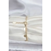 14K Gold Renk Kaplama Kalpli Model CM Kadın Bileklik - TJ-BB8131
