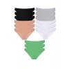 15 adet Süper Eko Set Likralı Kadın Slip Külot Siyah Ten Gri Beyaz Yeşil