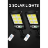 2  Adet  Büyük Boy 128 Led Solar Bahçe Sokak Lambası Hareket Sensörlü Kumandalı 3 Modlu  Güneş