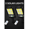 2 Adet Büyük Boy 128 Led Solar Bahçe Sokak Lambası Hareket Sensörlü Kumandalı 3 Modlu Güneş