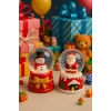 2 Adet Led Işıklı Mini Kar Küresi 6,5 cm – Noel Baba & Kardan Adam Dekoratif Işıklı Biblo