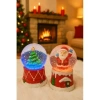 2 Adet Led Işıklı Mini Kar Küresi 6,5 cm – Noel Baba & Yılbaşı Çam Ağacı Dekoratif Işıklı Biblo