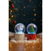 2 Adet Mini Kar Küresi 6,5 cm – Melek  & Çam Ağacı Temalı Dekoratif  Yılbaşı Noel Hediyesi