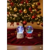 2 Adet Mini Kar Küresi 6,5 cm – Melek  & Çam Ağacı Temalı Dekoratif  Yılbaşı Noel Hediyesi