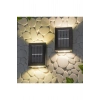 2 Adet Yeni Nesil Solar Çift Yönlü Duvar Lambası Güneş Enerjili Solar Aydınlatma Modern Dekorasyon