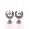 2li Gümüş Allah Muhammed Hilal Orta Boy Biblo 20cm-06