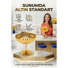2li Profesyonel İnox Gold Paslanmaz Çelik Ayaklı Dondurma ve Tatlı Sunum Kasesi Seti 723150