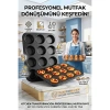 2li Set 12li Muffin Kalıbı | Karbon Çelik Yanmaz Yapışmaz Cupcake & Kek Pişirme Tepsisi 723122