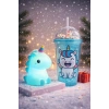 2li Set RGB Led Unicorn Gece Lambası Yumuşak Silikon – Mavi Unicorn Tema 450 ml Çift Katman Suluk