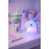 2li Set RGB Led Unicorn Gece Lambası Yumuşak Silikon – Yeşil Unicorn Tema 450 ml Çift Katman Suluk
