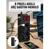 2 Metre Güçlü Çoklu Priz 8 Soket Yeni Nesil