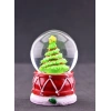  Yılbaşı Noel Süslü Çam Ağacı Temalı Mini Boy Işıklı Kar Küresi 6.5 cm A