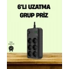 2500W Güçlü 6’lı Priz USB ve Type-C Çıkışlı Termal Korumalı