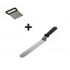 2li Set Hamur Şekillendirici Eğik Pasta Spatulası ve Metal Hamur Kesici Kazıyıcı Spatula