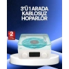 3-1 Kablosuz Bluetooth Hoparlör – Gece Lambalı Saatli Retro Tasarım