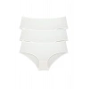 3 Adet Kadın Yüksek Bel Bato Külot Krem