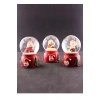 3 Adet Yeni Yıl Noel Baba Temalı Karışık Mini Boy Işıklı Kar Küresi 6,5 cm