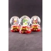 3 Adet Yeni Yıl  Noel Baba Temalı Mini Boy Işıklı Kar Küresi 6,5 cm