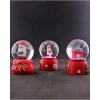 3 Adet Yeni Yıl  Noel Hediyesi Temalı Mini Boy Işıklı Kar Küresi 6,5 cm - 36