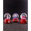 3 Adet Yeni Yıl  Noel Hediyesi Temalı Mini Boy Işıklı Kar Küresi 6,5 cm - 36
