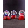 3 Adet Yeni Yıl  Noel Hediyesi Temalı Mini Boy Işıklı Kar Küresi 6,5 cm - 36
