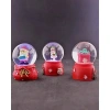 3 Adet Yeni Yıl  Noel Hediyesi Temalı Mini Boy Işıklı Kar Küresi 6,5 cm - 36