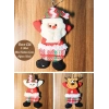 3 Adet Yılbaşı Çam Ağacı Süsü Peluş Tekstil Örme Orta Boy 17 cm x 11 cm