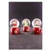 3 Adet Yılbaşı Noel Baba ve Kardan Adam Temalı Mini Boy Işıklı Kar Küresi 6,5 cm A