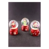 3 Adet Yılbaşı Noel Baba ve Kardan Adam Temalı Mini Boy Işıklı Kar Küresi 6,5 cm A