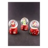 3 Adet Yılbaşı Noel Baba ve Kardan Adam Temalı Mini Boy Işıklı Kar Küresi 6,5 cm A