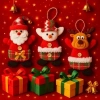 3 Adet Yılbaşı Yeni Model Noel Çam Ağacı Süsü Orta Boy 17 cm x 11 cm