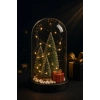 3 Çam Ağacı ve Hediye Temalı Led Işıklı Fanus İçinde  Yeni Yıl Hediye Noel Yılbaşı Gece Lambası