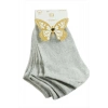 3 Çift Gri Renkli Snekars Çorap